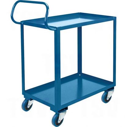 Image de Chariot ergonomique à tablettes 20¨ x 37¨ Caoutchouc bleu 5¨ Bordure vers le haut