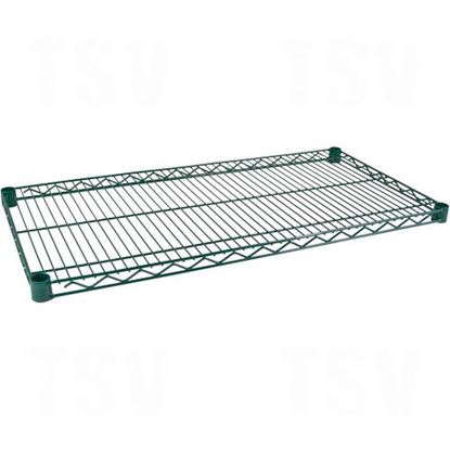 Image de Étagères en treillis métallique au fini époxy vert - Tablettes