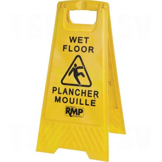 Image sur Panneau d'avertissement "Plancher mouillé" bilingue
