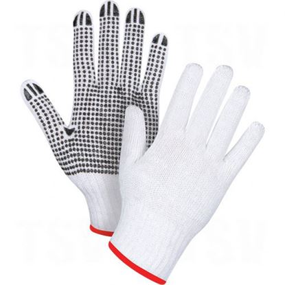 Image de Gants en poly/coton blanc & à pois