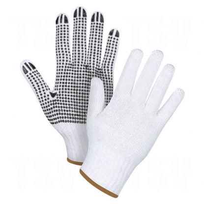 Image de Gants en poly/coton blanc & à pois
