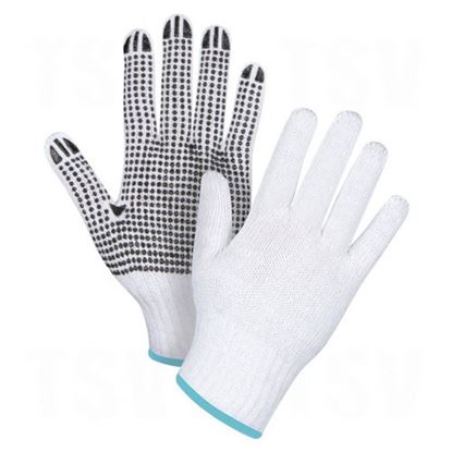 Image de Gants en poly/coton blanc & à pois
