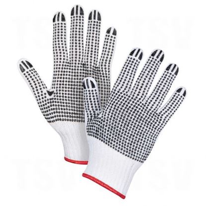 Image de Gants en poly/coton blanc & à pois