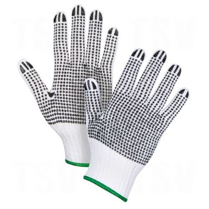 Image de Gants en poly/coton blanc & à pois