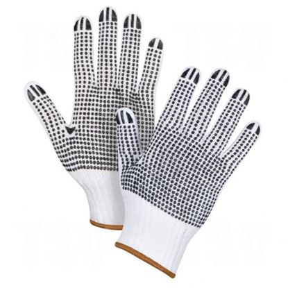 Image de Gants en poly/coton blanc & à pois