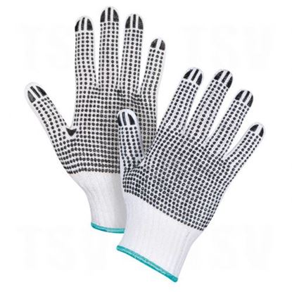 Image de Gants en poly/coton blanc & à pois