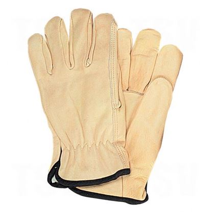 Image de Gants de conducteur en cuir fleur de vache doublés de coton molletonné