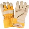 Image de Gants d'ajusteur en cuir fleur pour meubles doublés de boa/acrylique
