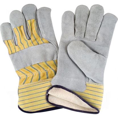 Image de Gants d'ajusteur en cuir de vache refendu doublés de coton molletonné