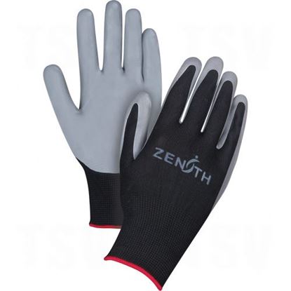 Image de Gants de polyester noir enduits de nitrile
