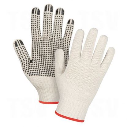 Image de Gants en poly/coton naturel à pois