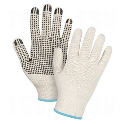 Image de Gants en poly/coton naturel à pois