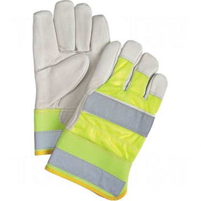 Image de Gants d'ajusteur haute visibilité en cuir fleur de vache de première qualité