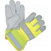 Image de Gants d'ajusteur haute visibilité en cuir de vache refendu a/doublure thermique
