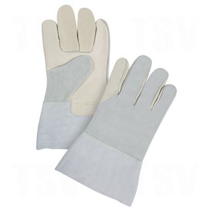 Image de Gants en cuir fleur de vache de première qualité à dos refendu