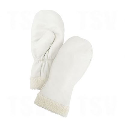 Image de Mitaines en cuir fleur de première qualité doublées de boa