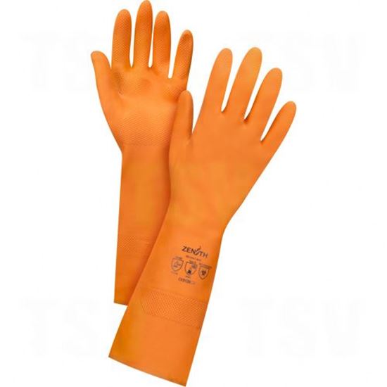 Image sur Gant doublé en latex orange