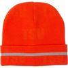 Image de Bonnet en tricot orange haute visibilité avec bande réfléchissante